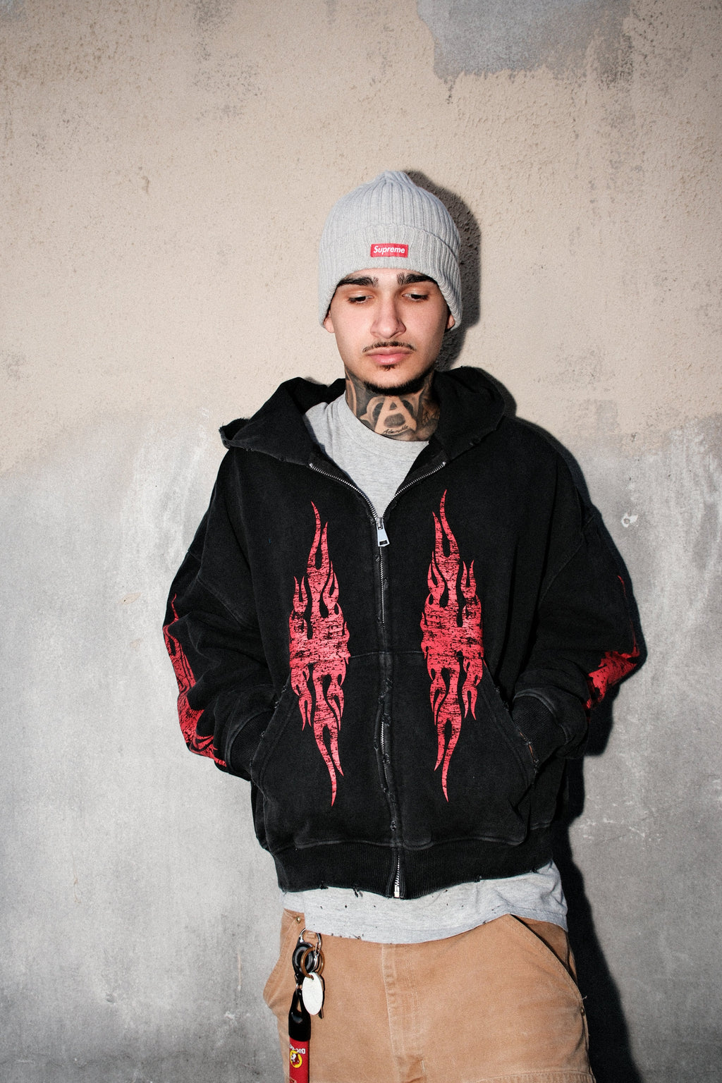 Skater Zip ( Black & Red )